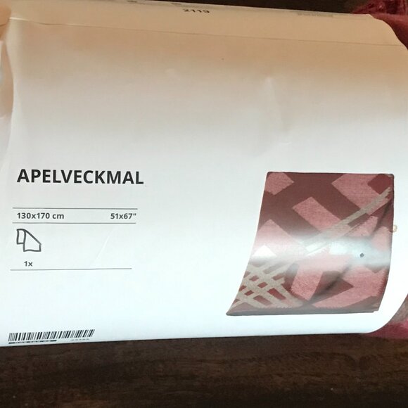IKEA Throw Blanket "APELVECKMAL" Red / Gray Fleece - Picture 4 of 4